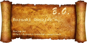 Bozsaki Osszián névjegykártya
